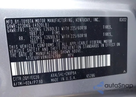 2022 Toyota Rav4 Hybrid Xse z USA, uszkodzony, nr VIN 4T3E6RFV8NU076709